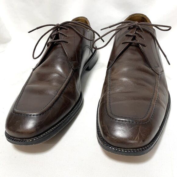Cole Haan Dress Shoes Brown Eaton Apron Toe Derby Oxford Leather Men’s 11.5 - Picture 7 of 14
